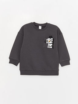 Bisiklet Yaka Uzun Kollu Bask?l? Erkek Bebek Sweatshirt 2li - Waikiki фото 2