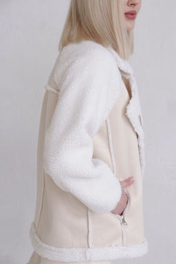 12237 Куртка-дублёнка кремовая - Martichelli фото 5