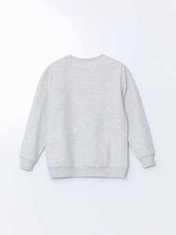 Bisiklet Yaka Kaplan Bask?l? Erkek ?ocuk Sweatshirt