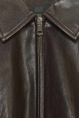 FAUX LEATHER BOMBER JACKET