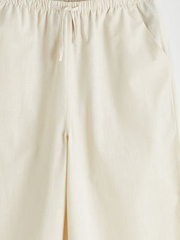 Beli Lastikli K?z ?ocuk Poplin Pantolon