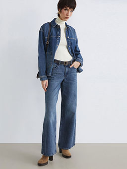 Wideleg Kad?n Jean Pantolon