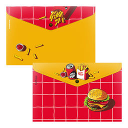 Папка с кнопкой А4 ErichKrause "Cheat Meal" с рисунком, полупрозрачная (65215) 160 мкм, в ассорт.