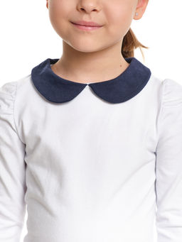 Футболка (лонгслив) с воротником UD 1066 белый - Mini maxi фото 3