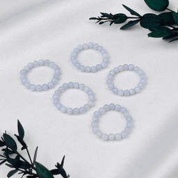 Кольцо на резинке из Голубого агата 15 р.