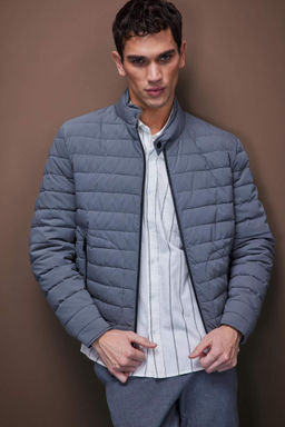 Slim Fit Dar Kesim Dik Yaka Fermuarl? Mont - Defacto фото 2