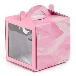 Цена за 5 шт. Коробка кондитерская с окном, сундук, «Нежные краски», 20×20×20 см