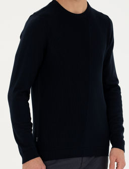 Lacivert Slim Fit Bisiklet Yaka Triko Kazak - Pierre cardin фото 6