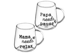 Набор 2 кружек 420 мл 11,5*9*9,5 см Papa needs pause,Mama needs relax - Elan gallery фото 4