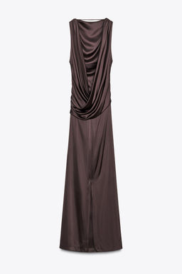 OPEN BACK SATIN LONG DRESS - Zara фото 9