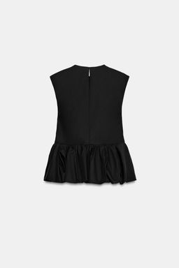 TOP PEPLUM MANGA SISA ZW COLLECTION / Negro - Zara фото 7