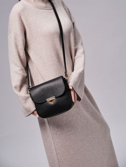 Сумка кожаная через плечо Deboro 3158 черный