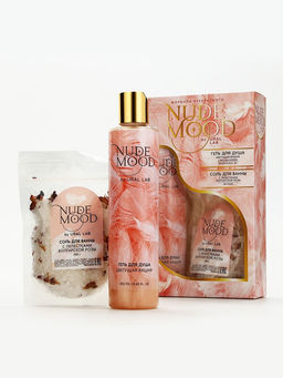Подарочный набор NUDE MOOD, гель для душа 250 мл, аромат вишни и соль для ванны с лепестками розы 150 г, URAL LAB  фото 2