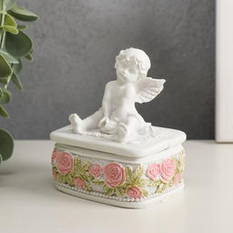 Шкатулка полистоун Белоснежный ангел МИКС 9х6,1х6,7 см - Simaland фото 5