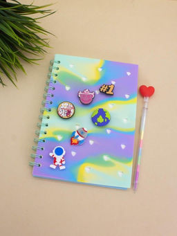 Блокнот (А5) в силиконовой обложке с джиббитсами "Fantasy", purple (20.8*14.7)