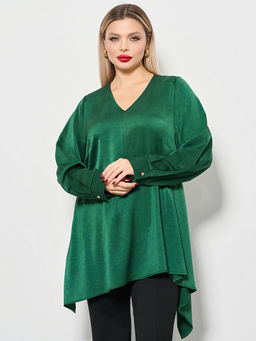 Блузка 0123-8а тёмно-зелёный - Aquarell фото 10