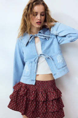 Tie-front denim jacket - H&m фото 3