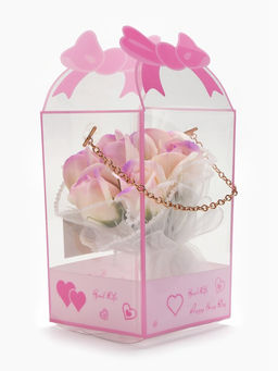 Набор из 6 нежных бело-фиолетовых мыльных роз - SB BEAUTY фото 2