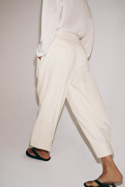 PANTAL?N PLIEGUES CON LINO ZW COLLECTION / Crudo - Zara фото 3