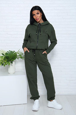 Костюм с брюками, футер с лайкрой 2-х нитка (00907, хаки)