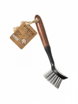 Щётка для мытья посуды 22x4,5x7 коричневый бук, ПП, ПЭТ