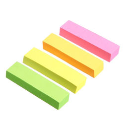 Цена за 5 шт. Блок-закладка с липким краем, 4 по 80 штук, 12×50 мм, неоновые, бумажные