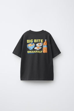 CAMISETA ESTAMPADO COMIDA / Gris antracita - Zara фото 2