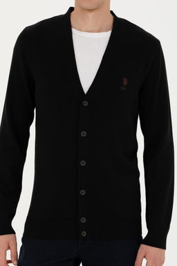Мужской черный базовый трикотажный кардиган - U.s. polo assn фото 20