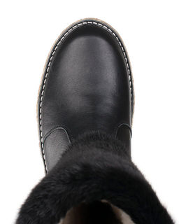 Унты женские на войлочной подошве.Черн., Черная "норка". Молния