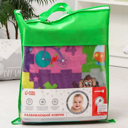 Игровой коврик для детей на фольгированной основе Малыши зверята, размер 180х150x0,5 см, Крошка Я  фото 7