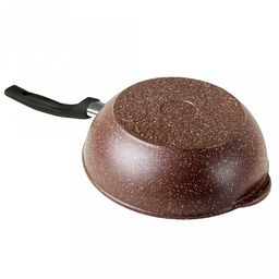 Сотейник с антипригарным покрытием д24см "Шоколад", h8,2см, s0,4см, ручка из термостойкого пластика, стеклянная крышка с пароотводом, подарочная упаковка (Россия)