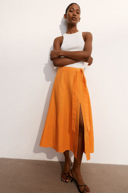 Maxifalda en mezcla de lino - H&m фото 2