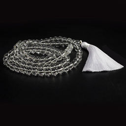 Четки из камня 108 бусин Горный хрусталь Камень для медитации и развития сверспособностей 10см