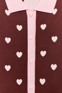 CHAQUETA PUNTO CORAZONES MANGA CORTA / Marr?n - Zara фото 6