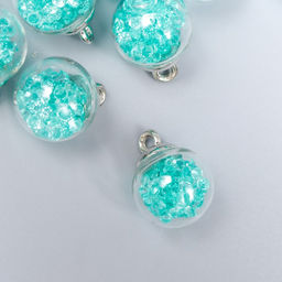 Подвеска декоративная для творчества стекло «Шар - камешки», морс. волна, d=1.6 см, набор 10 шт.