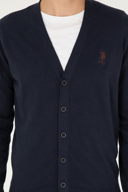 Мужской темно-синий базовый трикотажный кардиган - U.s. polo assn фото 13