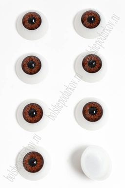 Фурнитура "Глазки объемные, круглые" 20 мм (20 шт) SF-3081, карие №4