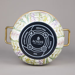 НАБОР КАСТРЮЛЬ AGNESS ЭМАЛИРОВАННЫХ СЕРИЯ IRISES, 4ПР. 2,1Л И 3,8Л фото 4