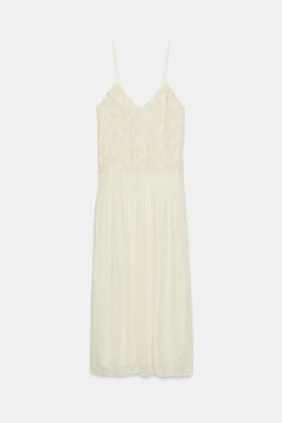 VESTIDO LENCERO BORDADOS / Crudo - Zara фото 6