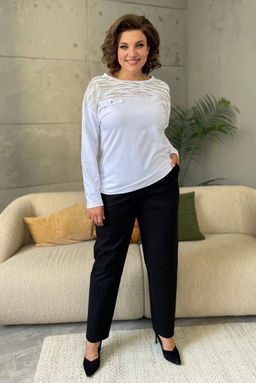 Джемпер Rumoda 2135/1 белый/длинный рукав  фото 6