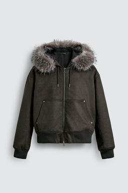 FAUX SUEDE QUILTED JACKET - Zara фото 8