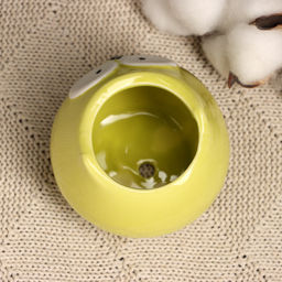 Горшок для цветов «Сова Гриня» керамический, 150 мл, 5×6 см, жёлтый