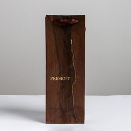 Пакет подарочный ламинированный под бутылку, упаковка, «Wood present», 13×36×10 см