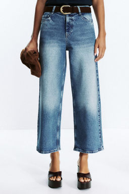 Z.10 HIGH-WAIST BELTED CULOTTES JEANS - Zara фото 22