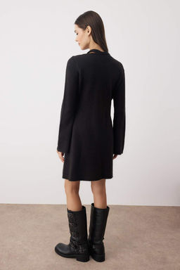 Siyah A-line Mini Triko Yunlu Basic Elbise TWOAW26EL00028 - Trendyolmilla фото 4