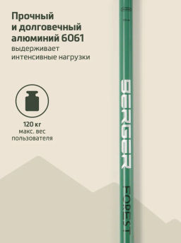 Палки для скандинавской ходьбы BERGER Travel Forest BTF25NP1-02, 115 см, цельные, зеленый  фото 12