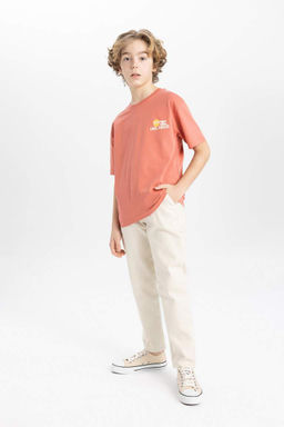 Саржевые брюки свободного кроя для мальчиков стандартного кроя - Defacto фото 6