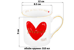 Кружка 310 мл 12*8,5*9 см Сердце NEW BONE CHINA - Elan gallery фото 9