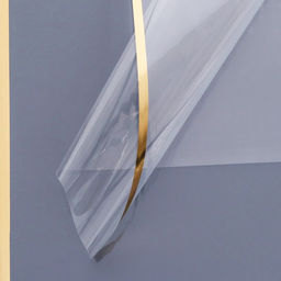 Цена за 20 шт. Пленка для цветов с тиснением, 57 х 57 см, Кант золотой