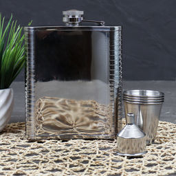 Фляжка 500 мл Россия + 4 стопки, воронка / FL-150 /уп 40/ - ГалеонТрейд фото 9